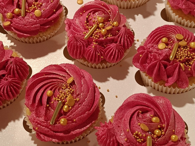 Vanille Cupcakes Hot Pink